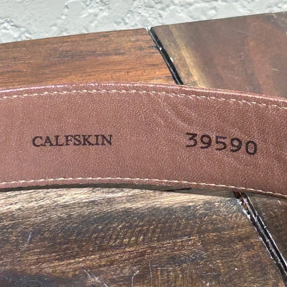 Allen Edmonds Brown Calfskin Leather Belt Mens Size 40 1.25